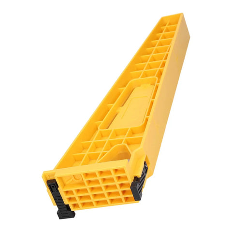 Pro Level Two Piece Drawer Slide Jig Kit For Slick Cabinet Door Alignment And Hassle Free Woodworking Setup Featuring Adjustable Mounting Brackets, yellow ABS body.