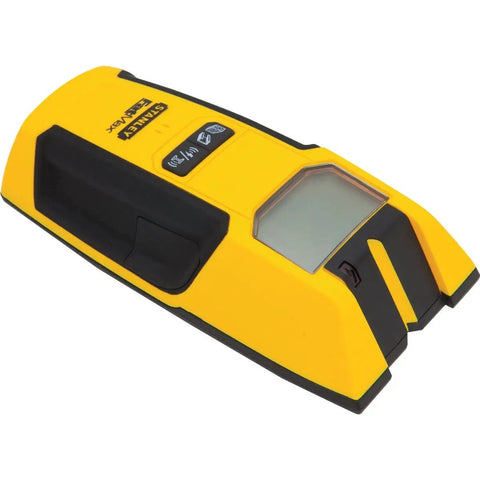 Heavy Duty Digital Stud Finder With Deep Scan Wall Scanner And Auto Calibrating Design Featuring Large Backlit LCD Display Plus AC Shock Warning One Pass Center Locate Making It Hella Reliable For Busy DIY Renovations, yellow handheld device