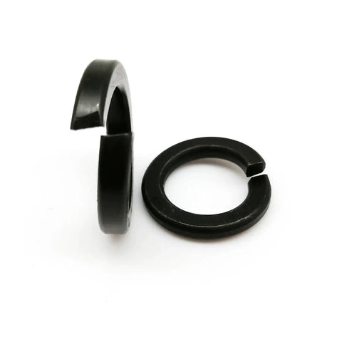 Built To Last Heavy Duty Steel Spring Lock Washers Set GB93 Grade 8 Split Lock Washers For M2 To M24, side and top view