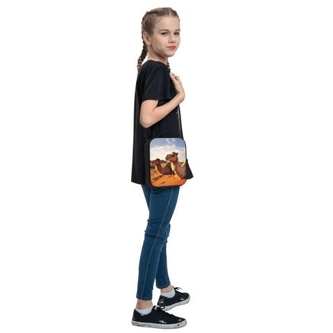 Young girl carrying Beast Insulated Lunch Bag for Adults Reusable Leakproof Cooler Tote with adjustable strap