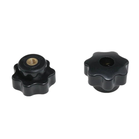 M6 x 32mm Female Thread Star Knob Clamp Nut Plastic T Track Knobs Black 8 Pack Durable Brass Core, Smooth Grip, Anti Aging For CNC