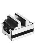 Shop Floor Tough Self Centering Cnc Bench Vise With Slick Four Turn Lever And Zero Play Point Three Mm Jaw Registration for precise locking.