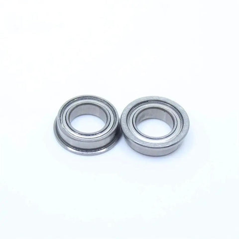 Get Cranking With These 10 Pack Flanged Deep Groove Ball Bearings in Smooth Chrome Steel And ABEC-1 Precision For Your DIY Build Projects Today - two chrome steel miniature bearings.