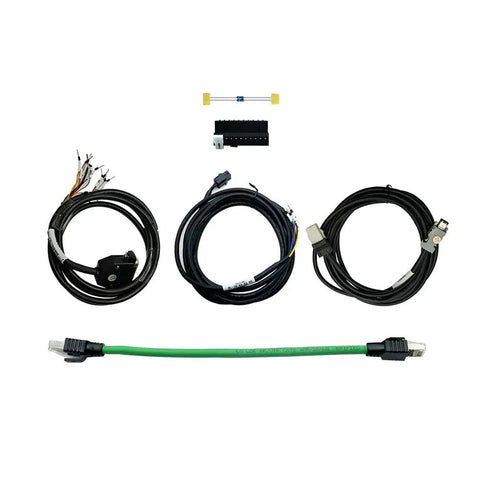 Cables and components from 110V Servo Motor Kit With 17 Bit Absolute Encoder And T3DL V30A Driver For High Torque Industrial Automation.
