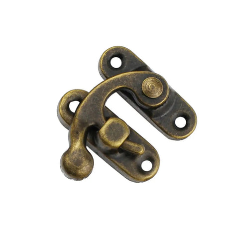 30 Piece Wooden Box Buckle Hasp Latch Hardware Kit For Hold Down Clamps And Toggle Latch, antique gold latch detail