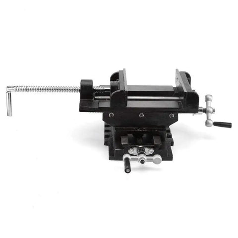 Heavy Duty 6 Inch Drill Press Vise With Cross Slide, Built Like A Tank, Metal Cast Iron, Bench Mount Machining Vise
