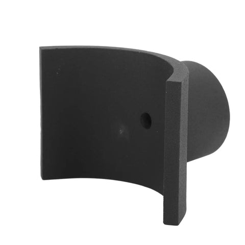 Side view of Universal Axle Cradle Saddle for 3in tube bottle jacks heavy duty iron construction with cushioned pad lifting adapter.