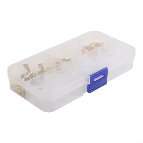 Rock Solid 120PC Female Spade Terminal Kit With 2.8mm 4.8mm And 6.3mm Insulated Copper Connectors Perfect For Serious Wiring Projects And Electrical Repairs Every Time. plastic storage box with assorted female spade terminals