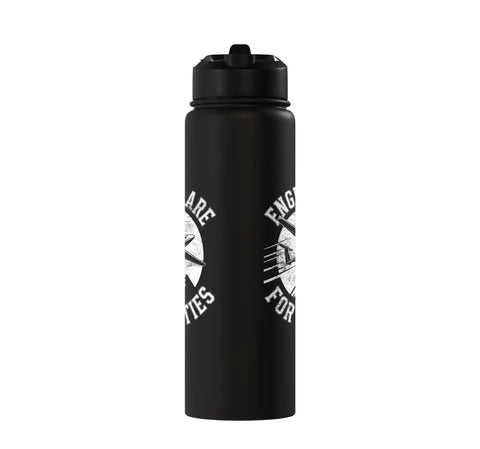 Sailplane Friendly Stainless Steel Insulated Water Bottle For Glider Pilots And Soaring Club Fans with flip lid side view