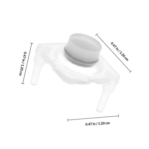 40 Piece Silicone Push Button Switch Replacement Keypad Membrane For Home Diy Repair And Emergency Stop Easy Install No Stress Swaps Big Time Durability For Worn Panels Knockout Quality Straight Up Reliable Setup That Simply Clicks In Perfectly, clear silicone switch with rounded top and dimensions shown.