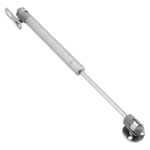 10 Pack Top Shelf Gas Struts 100N Hydraulic Springs Built Tough Deliver Smooth 10 Inch Lift Pneumatic Support Functions As Dependable Soft Close Hinge For Cabinets And Storage Boxes Silver, single strut shown.