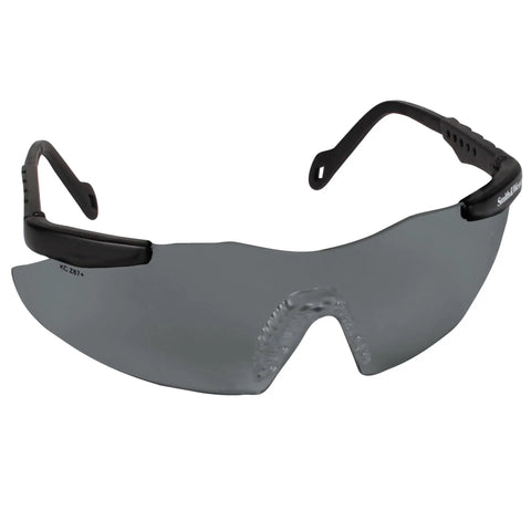 Smith And Wesson Magnum 3G Safety Glasses With Black Frame And Smoke Lenses, ANSI Z87.1 Plus Rated Eye Protection For The Job Site, UVA UVB UVC