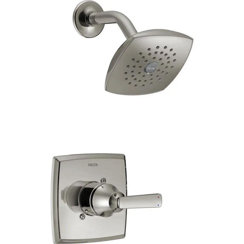 Ashlyn 14 Series Brushed Nickel Shower Trim Kit With Head And Handle Set Stainless T14264 SS Valve Not Included