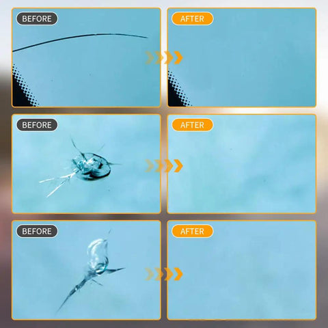 DIY Windshield Chip Repair Kit 2026 Upgrade Quick Fix Liquid Glass for Cars before and after chip repair results