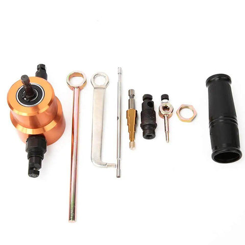 360 Degree Double Head Sheet Metal Cutter Nibbler Drill Tool Pro Grade Heavy Duty with accessories displayed on white background