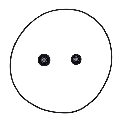 Complete Repair Kit For Lawn Mowers Featuring Premium Idler Drive Belt Pulley Set with dual pulleys and black heavy duty belt.