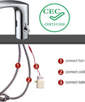 All-In-One Touchless Faucet With Polished Chrome Finish, Hands-Free Flow, and installation hoses for office and public restrooms