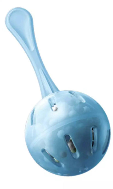 Antimicrobial Humidifier Cleaning Cartridge Keeps Your Humidifier Fresh And Odor Free By Reducing Mold Bacteria And Algae Up To 99 Percent Without Harsh Chemicals Ideal For Home And Office Humidifiers Blue, shown in blue spherical design with handle.