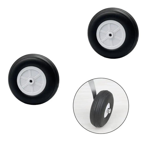 Four Pack 2.5 Inch RC Airplane Foam Wheels With Plastic Hubs Durable Light Sponge Tires Easy Install Replacement Parts For RC Planes