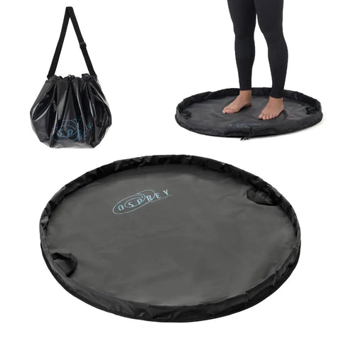 Heavy Duty Wetsuit Changing Mat And Portable Waterproof Changing Bag for beach trips, foldable and water resistant, black, one size