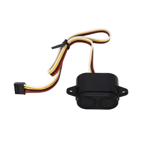 Black IP67 Ultrasonic Distance Sensor Module for Obstacle Avoidance with cables, suitable for DIY robotics and auto projects.