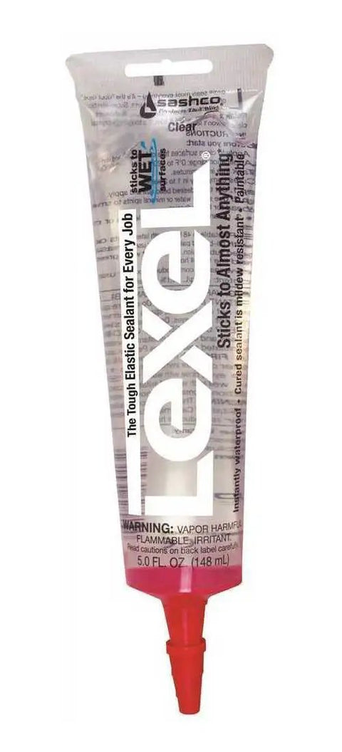 Lexel Clear Sealant 5-Ounce Co-Polymer Rubber Adhesive Caulk That Paints No Mess Scrubbable And Durable Sticks To Wet Surfaces Ultra Clear