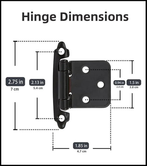 Oil Rubbed Bronze Cabinet Hinges For Kitchen Cabinets Self Closing Flush Mount Hinges With Half Inch Overlay And Variable Overlay