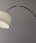 Tall Matte Black Arc Lamp With Burlap Shade Adjustable Shade Foot Step On Off Switch Nearly 7 Feet Tall Dope Loft Vibe