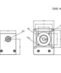 Technical drawing of 300mm Travel Linear Stage Actuator with SFU1605 Ball Screw and NEMA23 Stepper Motor, Square Linear Rails dimensions
