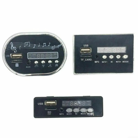 Three models of 12V Kids Electric Car Music Board With USB MP3 Player Chip for Ride On Toys.