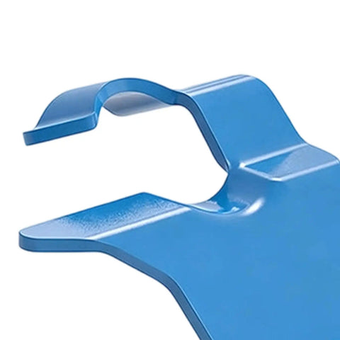 Heavy Duty Welding Magnetic Holder With Strong Anti Slip Magnet Base For Secure Mig Torch Stand And No Reach Bracket To Keep Workshop Tools Stable And Ready - Blue steel design with hook shape.