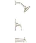Weller Single Handle Tub And Shower Faucet Set With Multi Function Shower Head And Tub Spout Brushed Nickel Finish Five Spray Modes