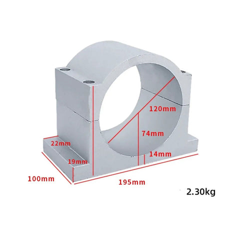 Heavy Duty CNC Spindle Motor Clamp Bracket Fixture With Secure Locking Design For Precision Machining And High Stability Reducing Vibration Noise On Any Shop Floor Build To Last Tough, 120mm size, steel material.