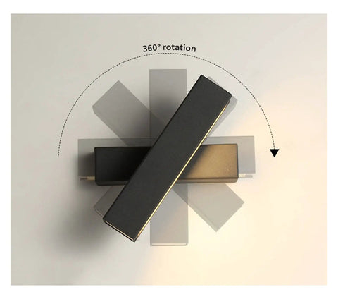 Elevate Your Home Vibe With This Sleek Black Metal Swivel Wall Sconce Led Lighting For Bedroom Living Room And Hallways Rustproof Adjustable Accent Lamp with 360° rotation feature.
