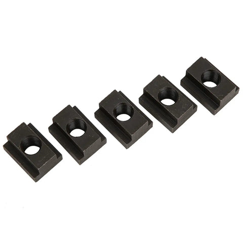 Beefy High Strength T Slot Nut With Black Oxide Finish Threaded For A Tight Rock Solid Fit In Machine Tool Table Slots Undersized For Precise T Slot Alignment In 45 Steel Construction, black steel T-slot nuts