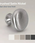 Top Shelf 25 Pack 1 1 Inch Round Cabinet Knobs In Brushed Nickel Heavy Duty Kitchen Drawer Pulls That Are Pretty Darn Sturdy With Complete Mounting Kit For Fast Room Upgrades. Close-up of brushed satin nickel cabinet knob on neutral background.