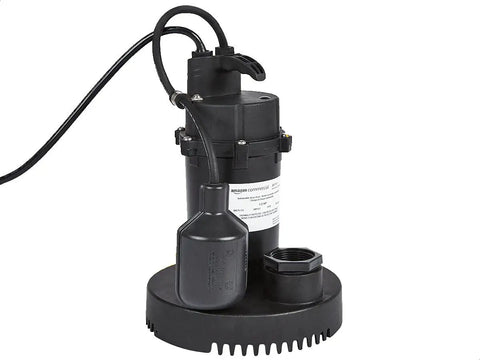 Half Horsepower Thermoplastic Submersible Sump Pump With Tethered Float Switch Delivers 72 GPM, 4,320 GPH At Zero Feet