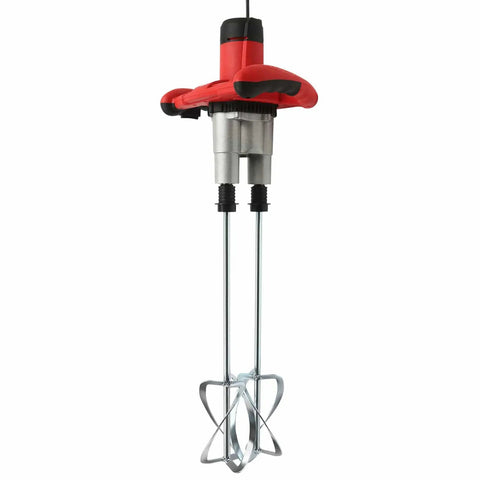 Beast 2800W Dual Paddle Electric Mortar Stirrer Handheld Concrete Cement Mixer with 6 Speed Control, aluminum head, and galvanized stirrer.