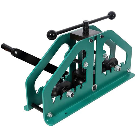 Pro Grade Manual Tube Roller Bender With 6 Dies For Round, Square And Flat Bar, Beefy Built And Ready For Action, Durable Green Finish