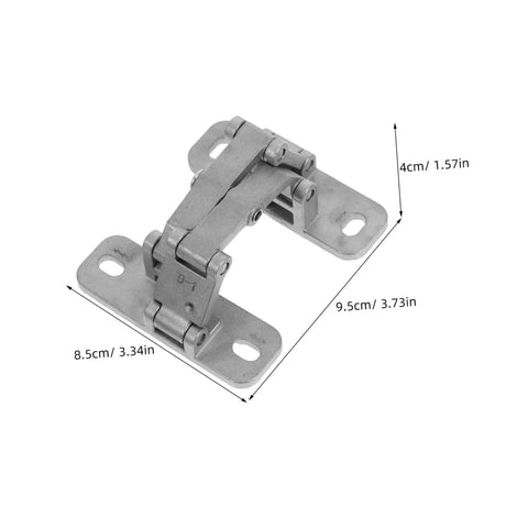 TEHAUX concealed stainless steel heavy-duty door hinge with mounting plates, isometric view.