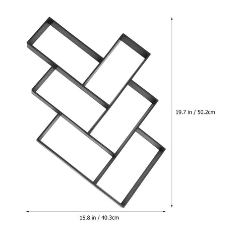 Garden Paving Mold For Concrete Walkways And Patios, Easy To Use Plastic Rectangular Floor Mold For Brick Style Paving, 19.76 By 15.86 Inches, Durable Polypropylene Construction, Black.