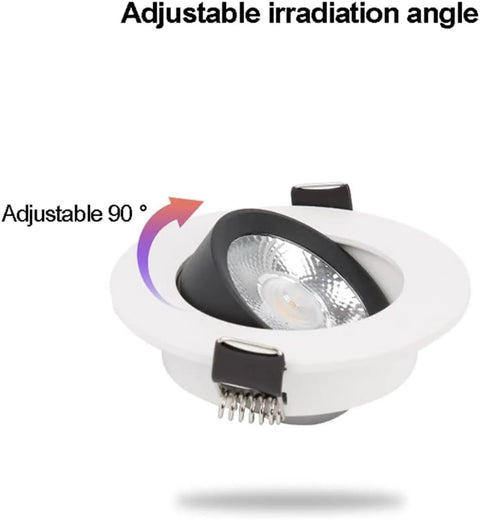 Hella Smooth Lighting Setup With Dope Zero Glare Baffle Trims Featuring Top Shelf Cob Led Spotlight Kit angled 90 degrees for precise lighting.