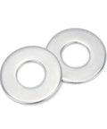 Stainless Steel Flat Washers Set M3 M4 M5 Assortment Kit 200-Piece Heavy-Duty Load Spreading Washers For Even Tension And Tight Fastening Go-To For Furniture, Automotive, And DIY Projects Indoors Or Outdoors. Two stainless steel M5 flat washers
