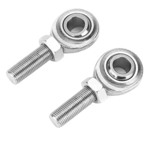 Two Pack Legit Heavy Duty Rod End Heim Joint Featuring Half Inch Size And Twenty Threads Per Inch Male Thread Connection Designed For Knockout Steering And Suspension Work Built Tough To Hit The Road Hard, showing two metal assemblies.