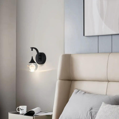Moon Crystal Wall Sconces Dimmable 5W LED Bedroom Bedside Lamps For Living Room Hallway Warm 3300K Ambient Lighting