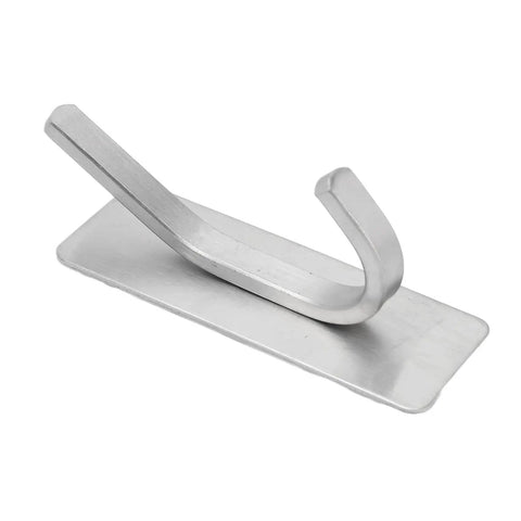 Ditch The Drilling Drama With These Four Heavy Duty Adhesive Hooks Locking Your Coats And Hats Down With Solid Grip On Tile Glass Or Paint Using Shiny Stainless Steel Silver Storage Hooks - polished stainless steel hook.