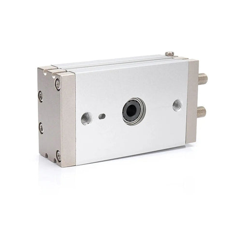 Industrial Grade Tough As Nails Pneumatic Rotary Actuator With Slick Air Gripper Assembly Precision Table Cylinder MSQB10R MSQA10R side view with ports