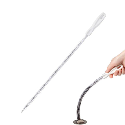 Heavy Duty Drain Cleaning Brush To Kick Stubborn Clogs To The Curb Flexible Pipe Snake Tool used to clear drain blockage.