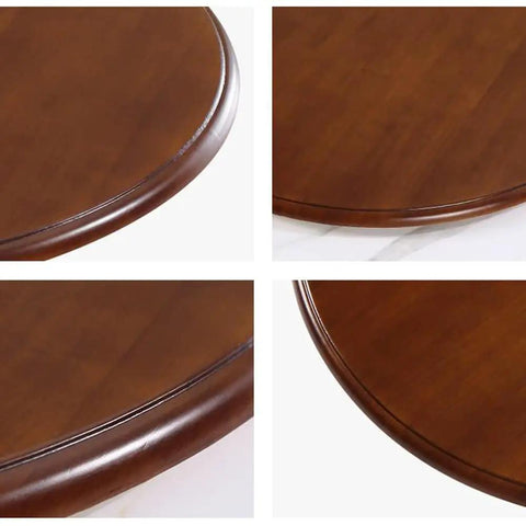Close-up views of the Extra Large 40 Inch Natural Wood Lazy Susan Rotating Serving Tray showcasing smooth finish and edge detailing.