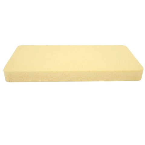 Lightweight Hydrofoil Track Box Mount for Surf Foils, shown in durable yellow foam padding, side angle view.